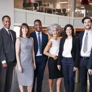 Business people celebrating in the office